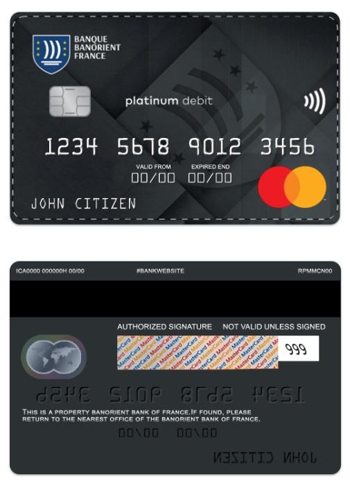 France Banorient France Bank platinum debit mastercard